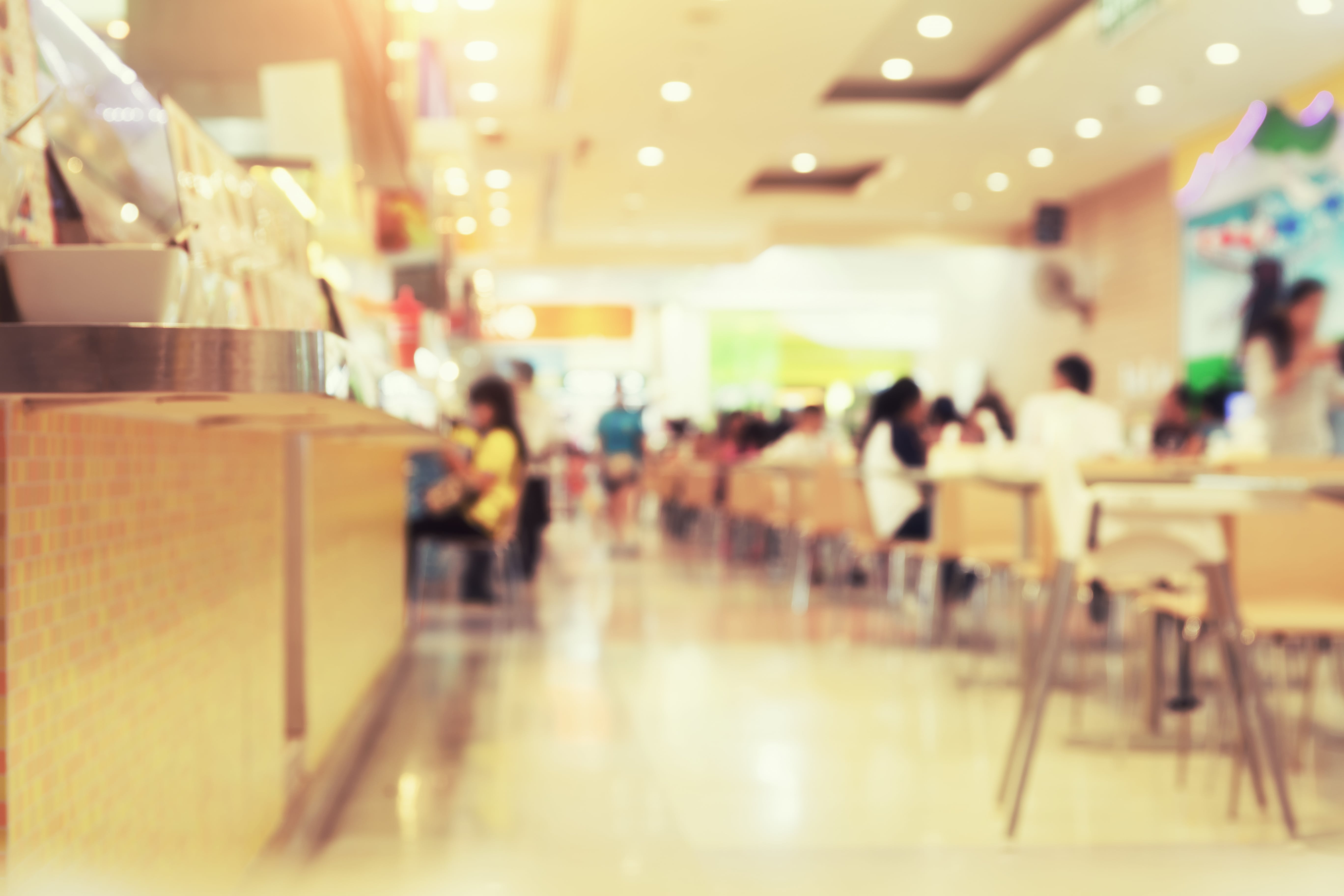 the inside of a fast food restaurant 