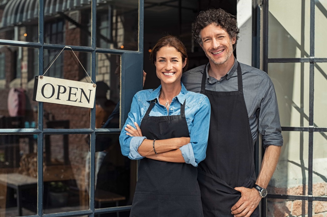 Business owners standing